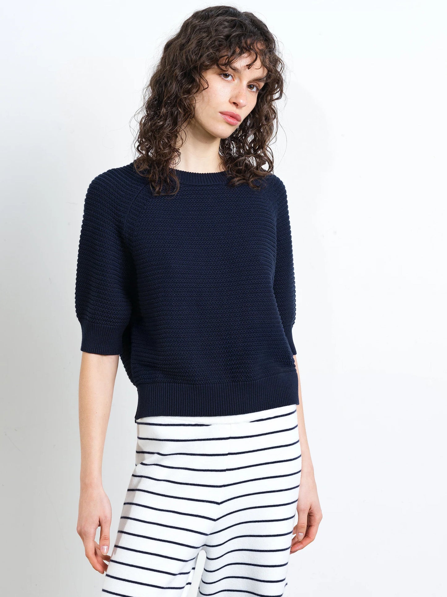 French Connection Lily Mozart Knit-Navy