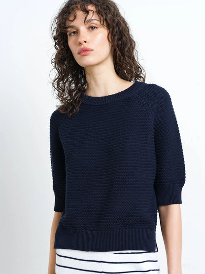 French Connection Lily Mozart Knit-Navy