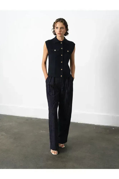 French Connection Indigo Collared Gilet