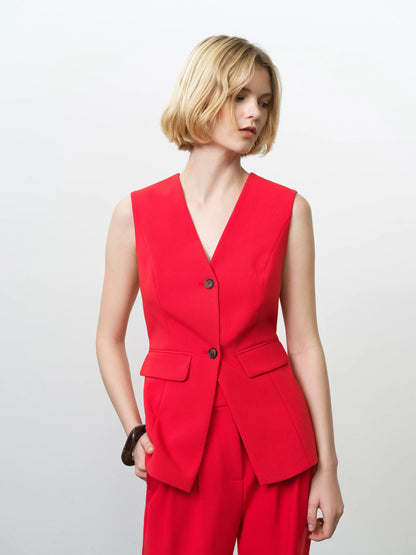 French Connection Carlie Waistcoat Red