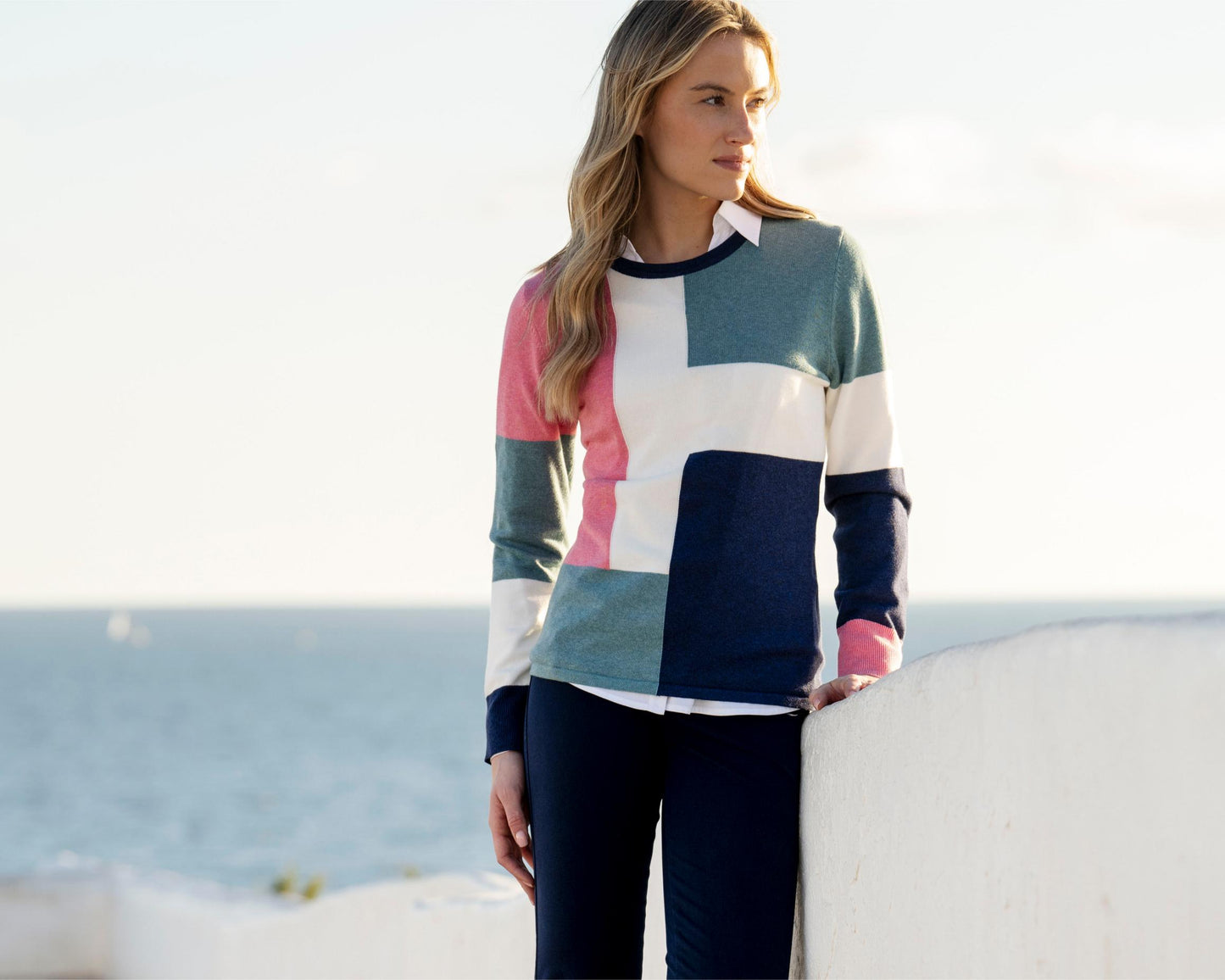 Marble Sweater 8055 Pink