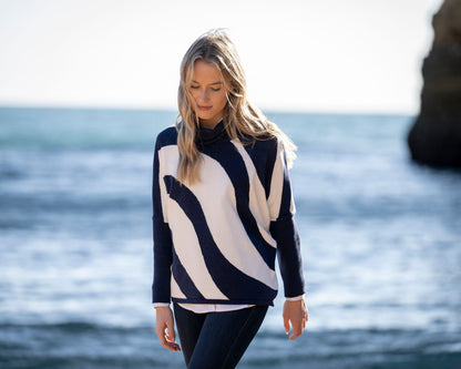 Marble Sweater 8068 Navy