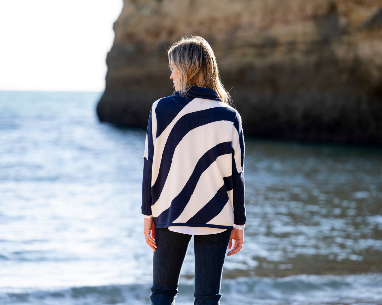 Marble Sweater 8068 Navy