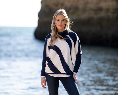 Marble Sweater 8068 Navy