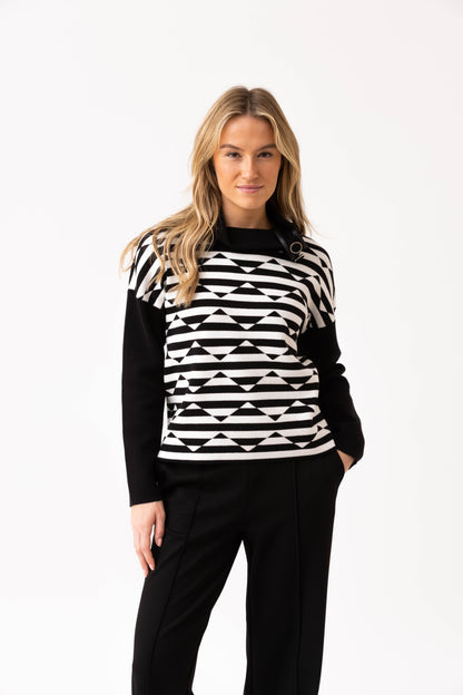 Marble Sweater 8106 Black/White