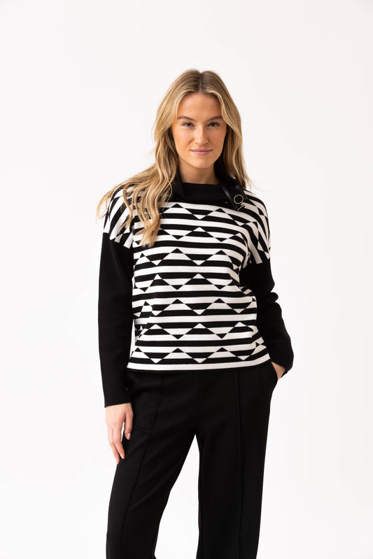 Marble Sweater 8106 Black/White