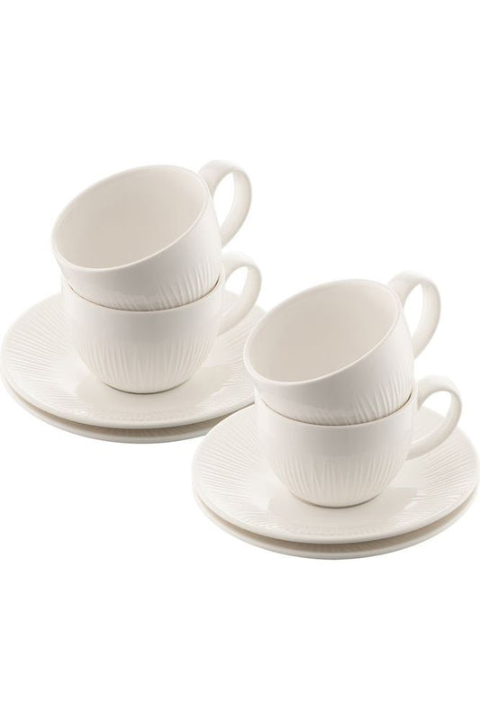 Belleek Living Erne Set of 4 Teacups & Saucers