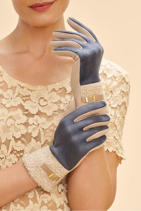 AW24 Powder Audrey Faux Suede Gloves