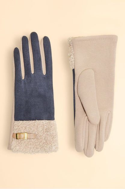 AW24 Powder Audrey Faux Suede Gloves