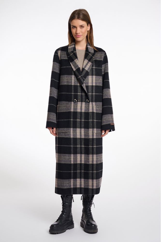 Rino & Pelle Grey/Black Check Adria Coat