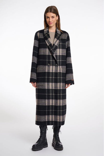 Rino & Pelle Grey/Black Check Adria Coat
