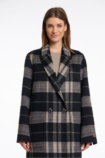 Rino & Pelle Grey/Black Check Adria Coat