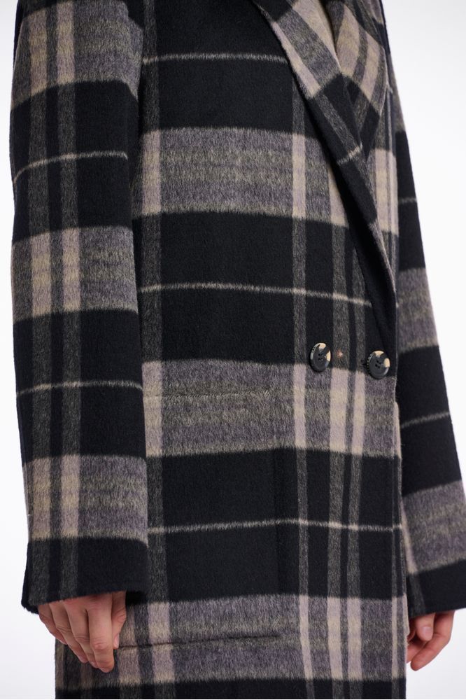 Rino & Pelle Grey/Black Check Adria Coat