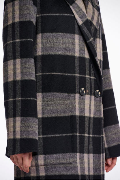 Rino & Pelle Grey/Black Check Adria Coat