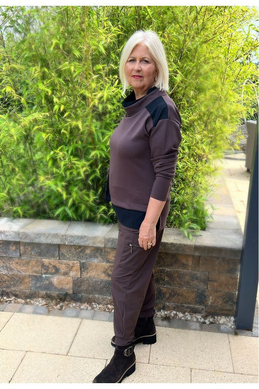 NAYA Cuff Drawstring Trouser Cocoa