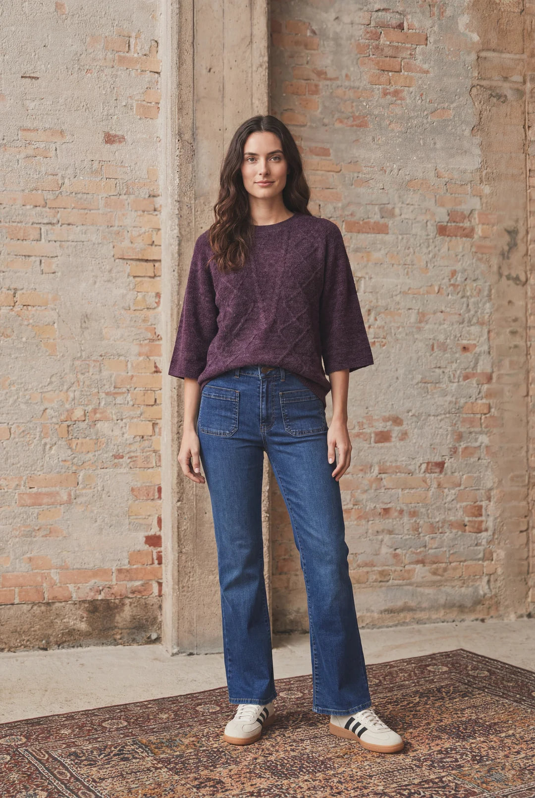 I Say Anna S/S Pullover Aubergine
