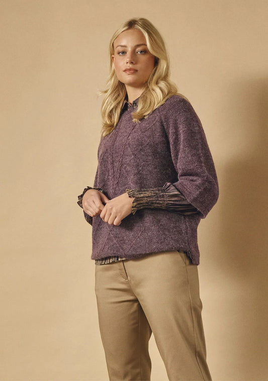 I Say Anna S/S Pullover Aubergine