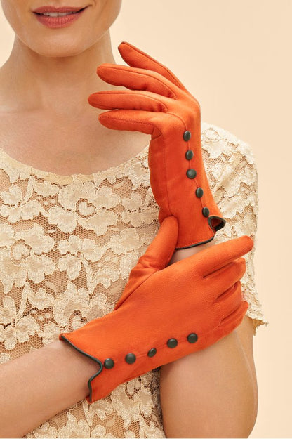 AW24 Powder Beatrice Faux Suede Gloves