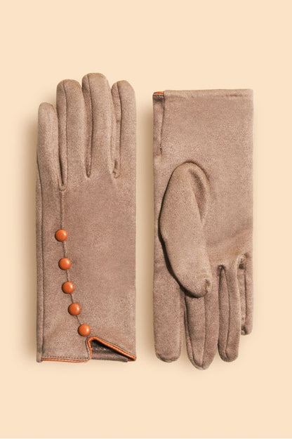 AW24 Powder Beatrice Faux Suede Gloves