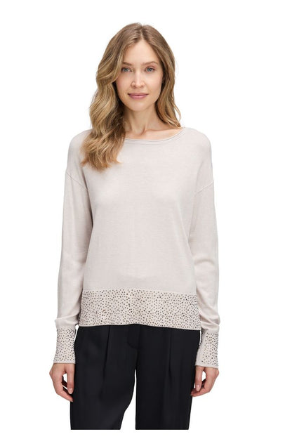 Betty Barclay Beige Sequin Cuff Knit