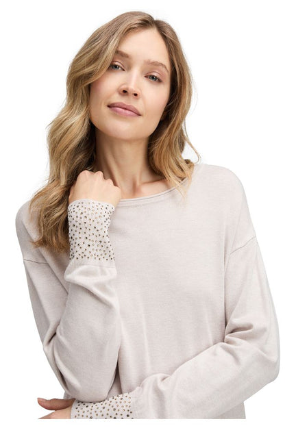 Betty Barclay Beige Sequin Cuff Knit