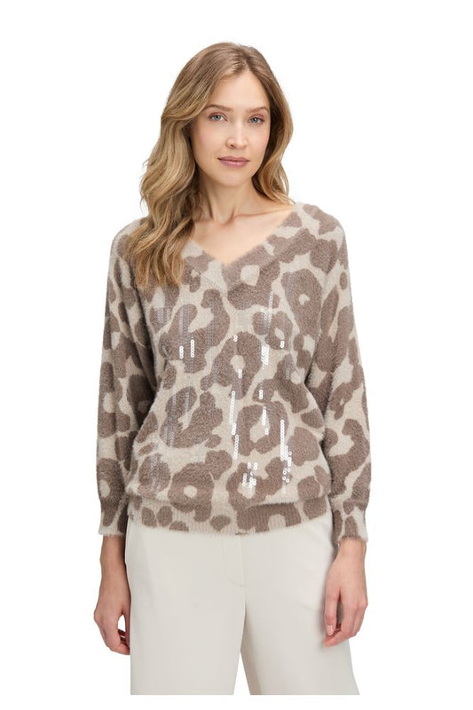 Betty Barclay Taupe Animal Print Knit