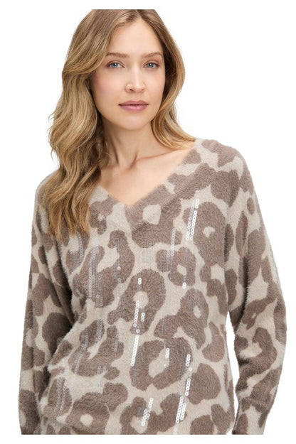 Betty Barclay Taupe Animal Print Knit