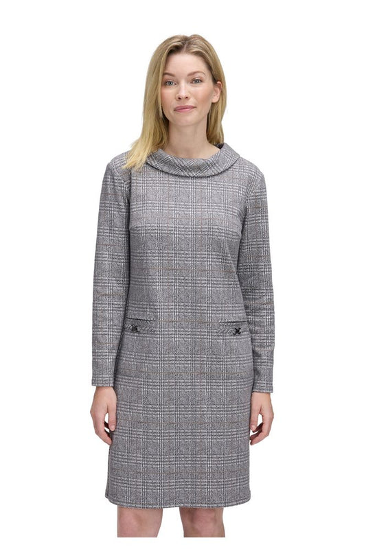 Betty Barclay Grey/Beige Checked Dress