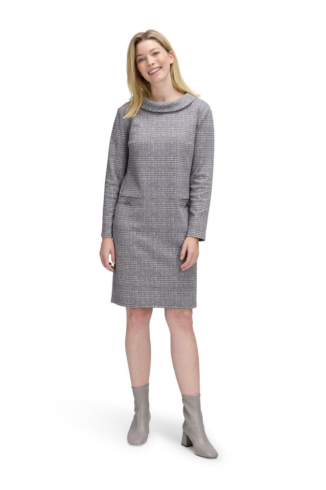 Betty Barclay Grey/Beige Checked Dress