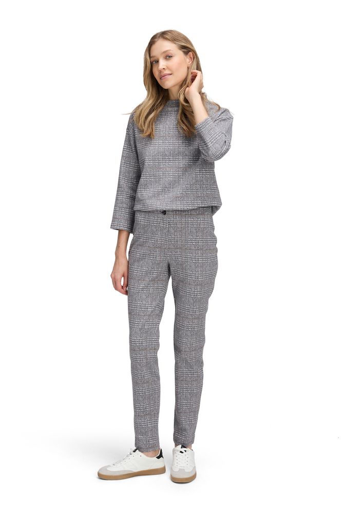 Betty Barclay Grey/Beige Checked Trousers