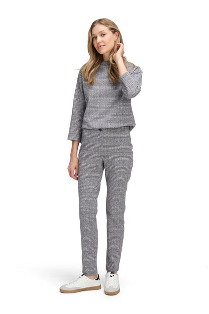 Betty Barclay Grey/Beige Checked Trousers