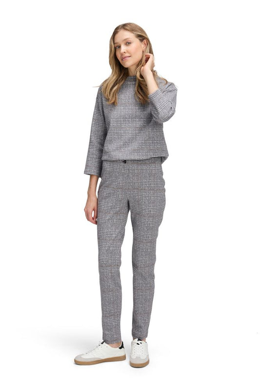 Betty Barclay Grey/Beige Checked Trousers