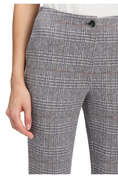 Betty Barclay Grey/Beige Checked Trousers