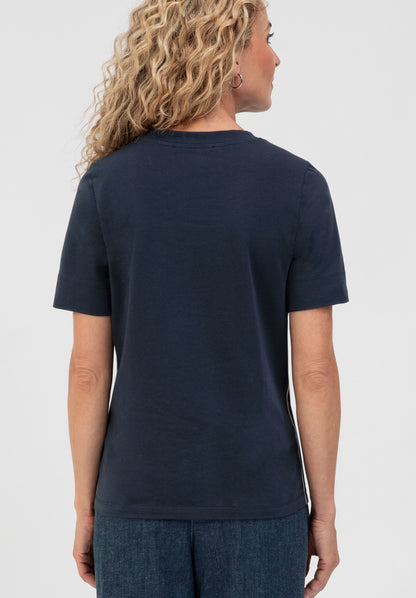 Bianca Dinia Flower T-Shirt Navy