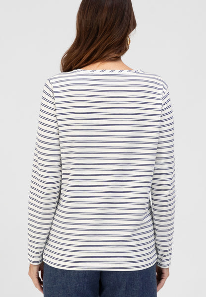 Bianca Dami Stripe Top Navy/White