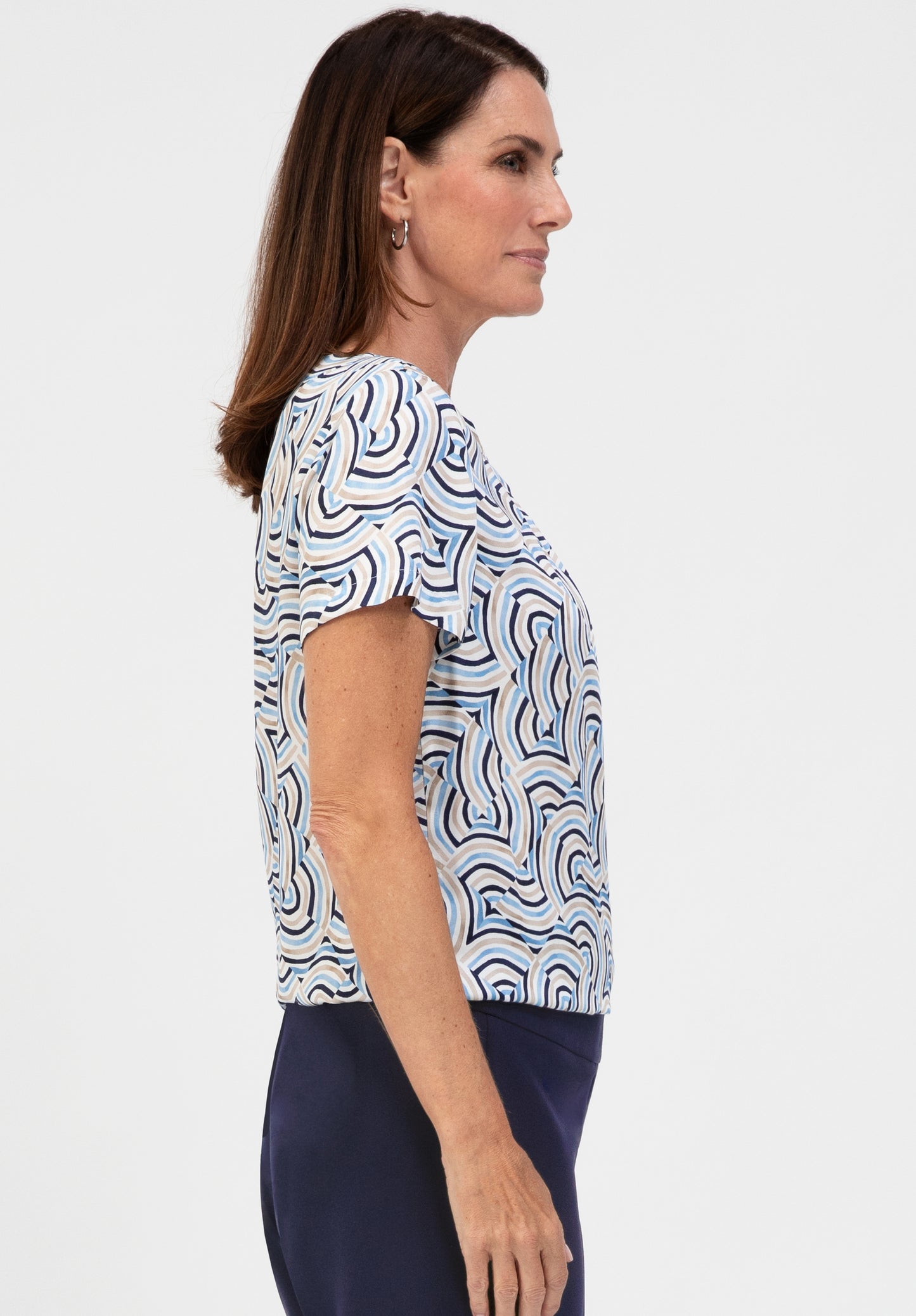 Bianca Darin Blouse Blue Mix