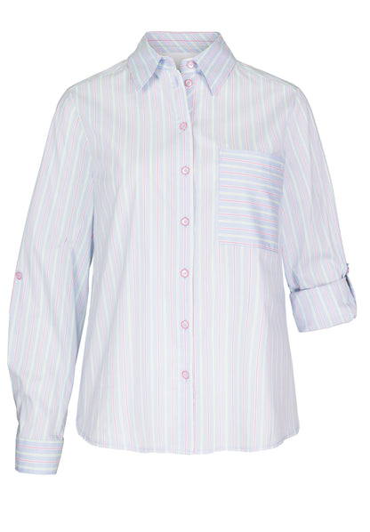 Bianca Anina Stripe Blouse - Blue Vision