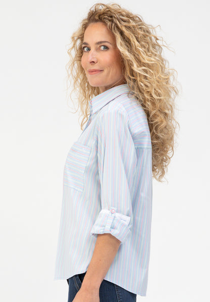 Bianca Anina Stripe Blouse - Blue Vision