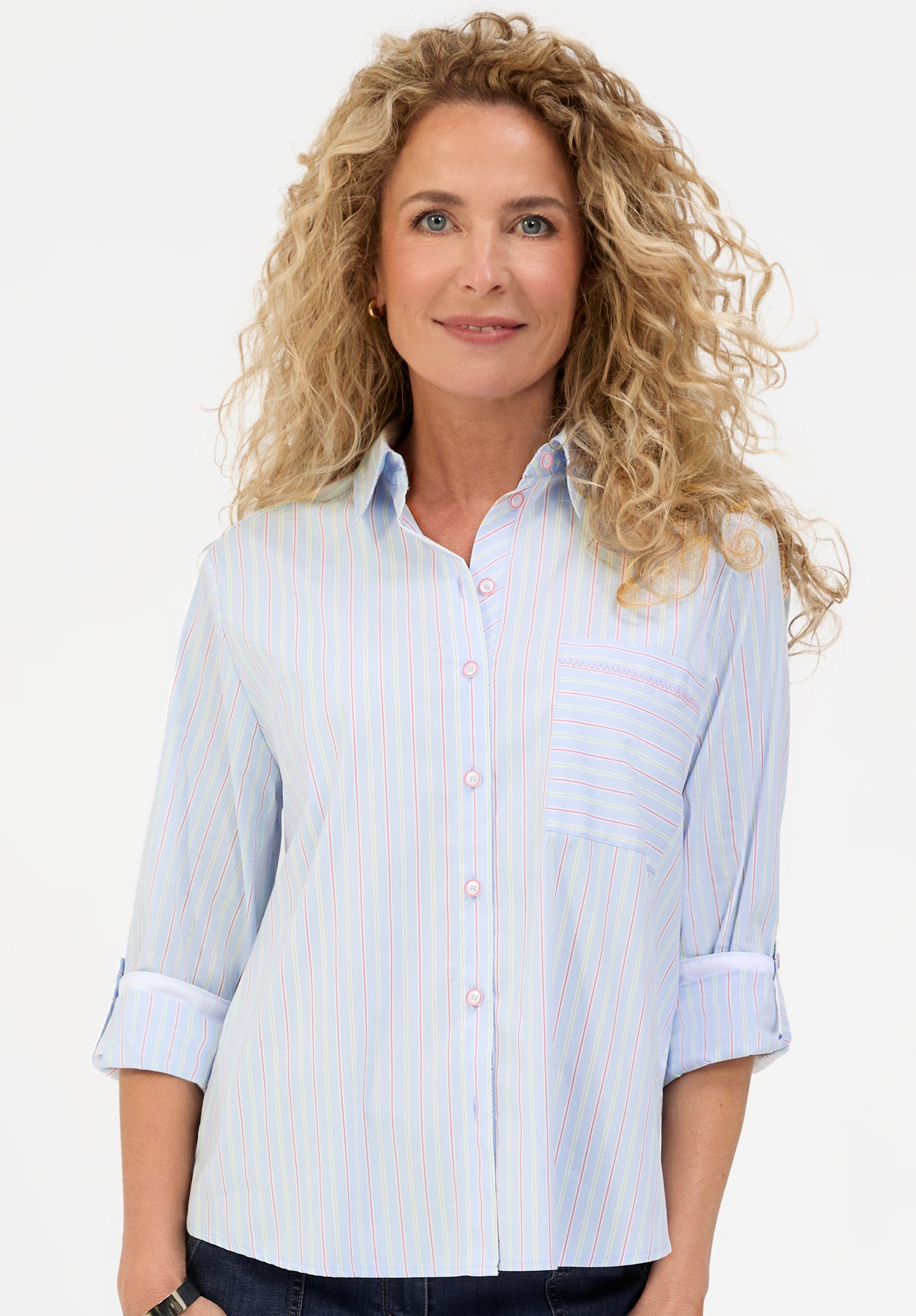 Bianca Anina Stripe Blouse - Blue Vision