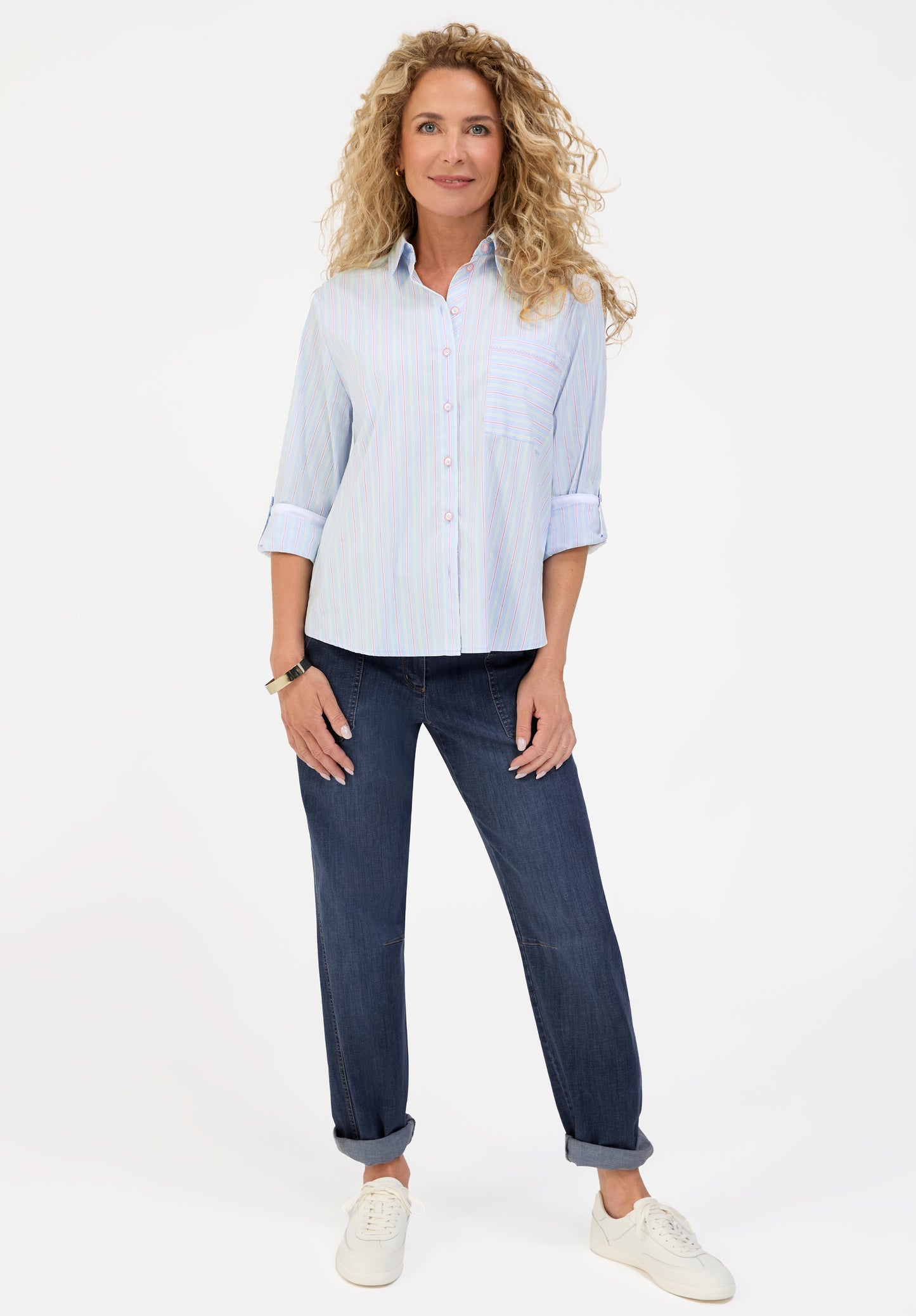 Bianca Anina Stripe Blouse - Blue Vision