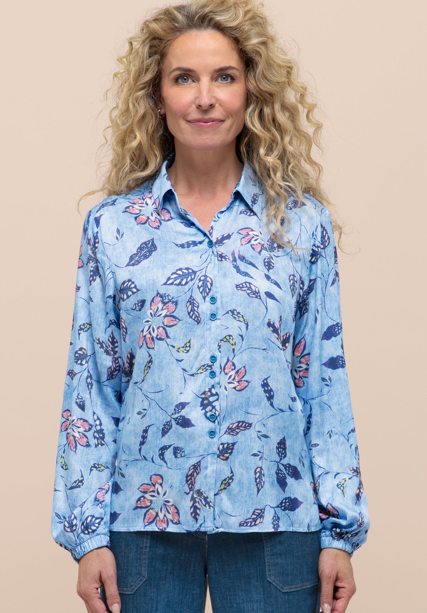 Bianca Adina Blouse - Blue Vision