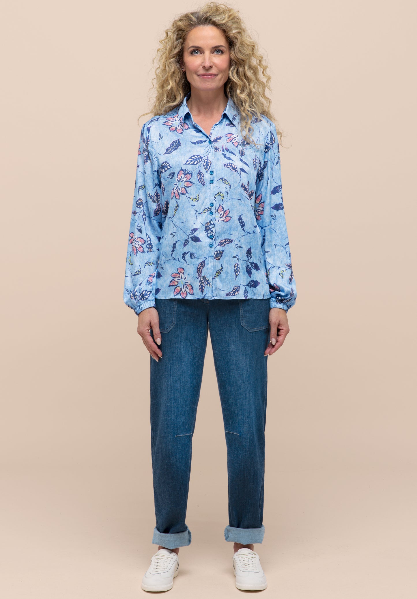 Bianca Adina Blouse - Blue Vision