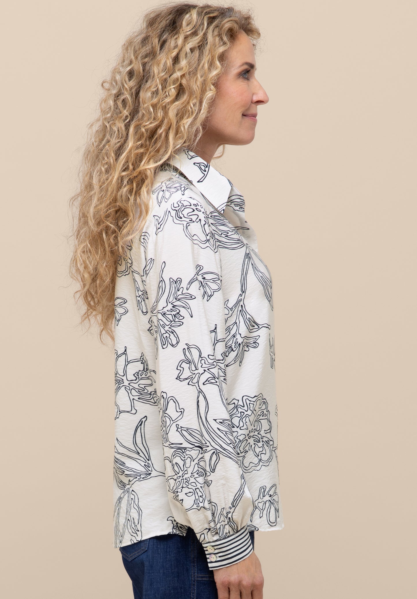 Bianca Adina Print Shirt Blue Mix