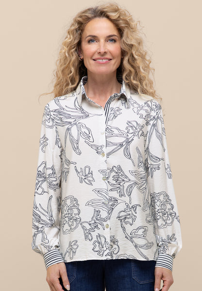 Bianca Adina Print Shirt Blue Mix