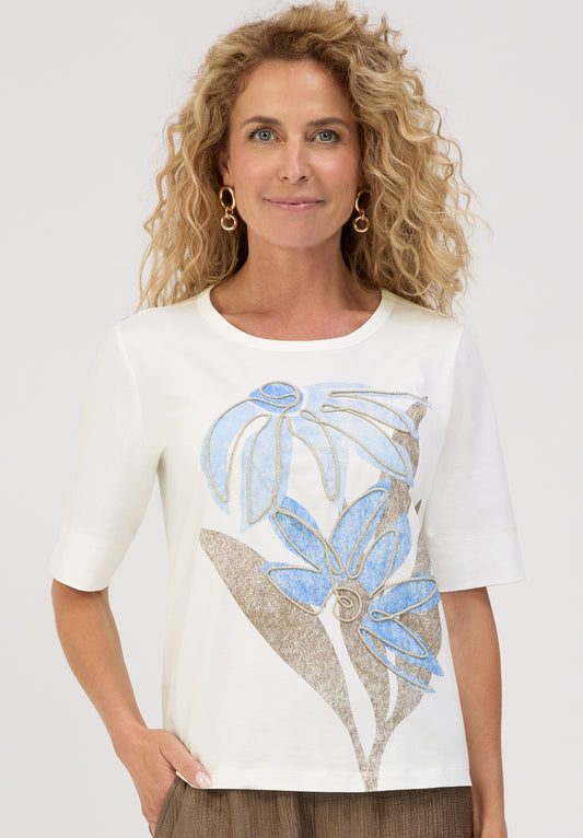 Bianca Dinia Floral T-Shirt White