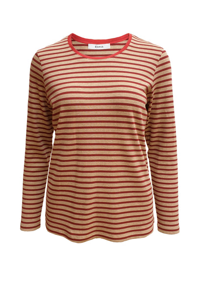 Bianca Dami Round Neck Top Red Mix