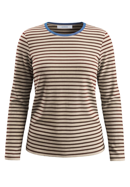 Bianca Dami Stripe Top Brown Mix