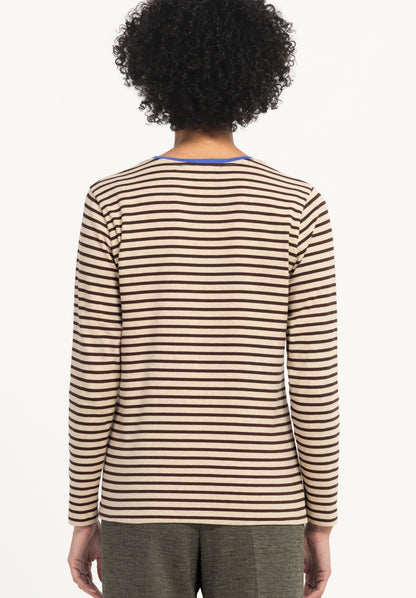 Bianca Dami Stripe Top Brown Mix