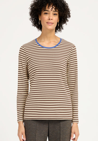Bianca Dami Stripe Top Brown Mix