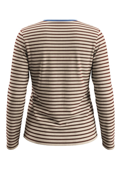 Bianca Dami Stripe Top Brown Mix